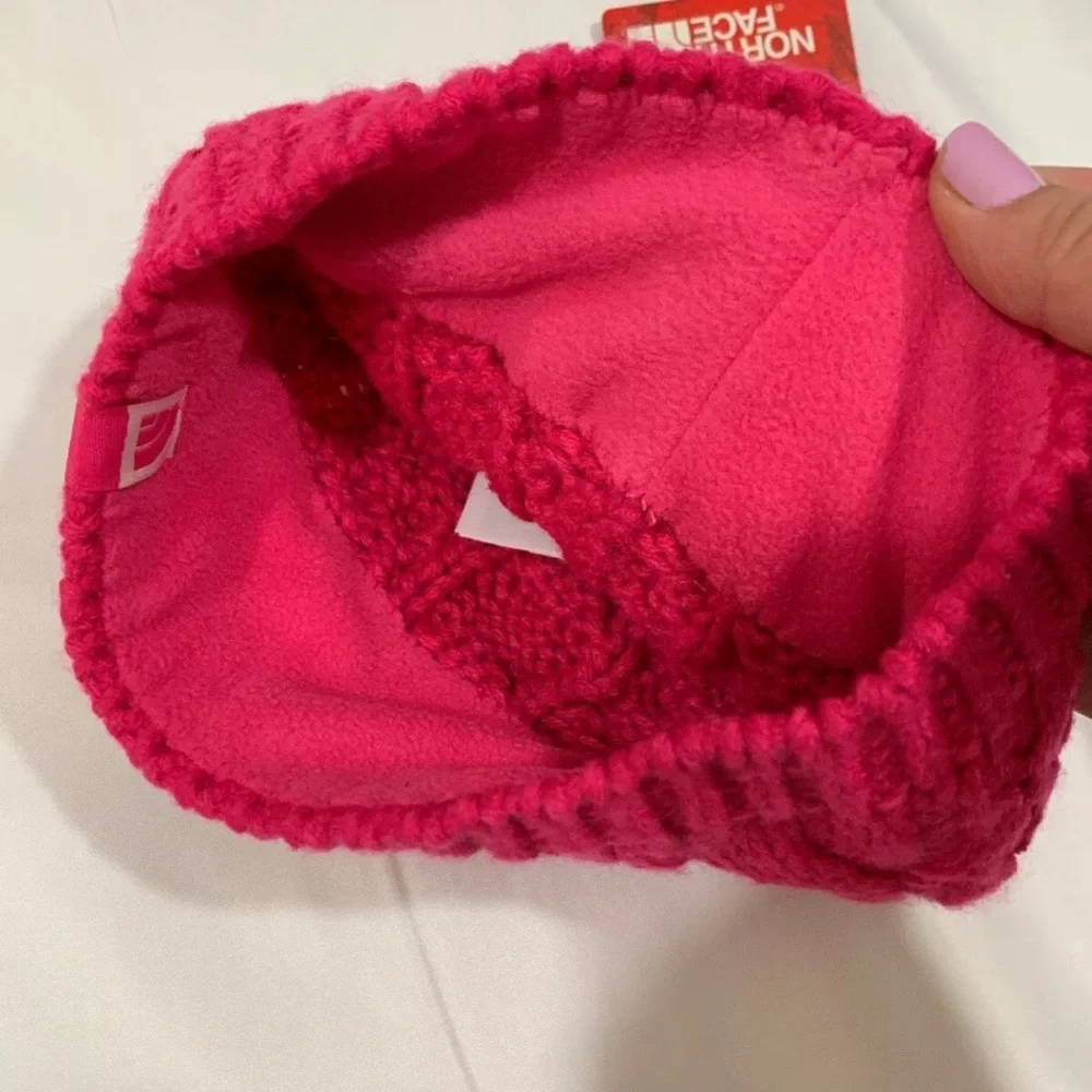 NWT The North Face Minna Cable Knit Beanie Petticoat Pink [ Youth‎ Medium ]